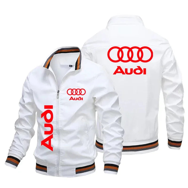 2025 New Trendy Men's Jacket Audi Car Logo Motorcycle Jacket Custom Car Logo Racing Clothe Men Audi Clothing Biker Racing Jacket