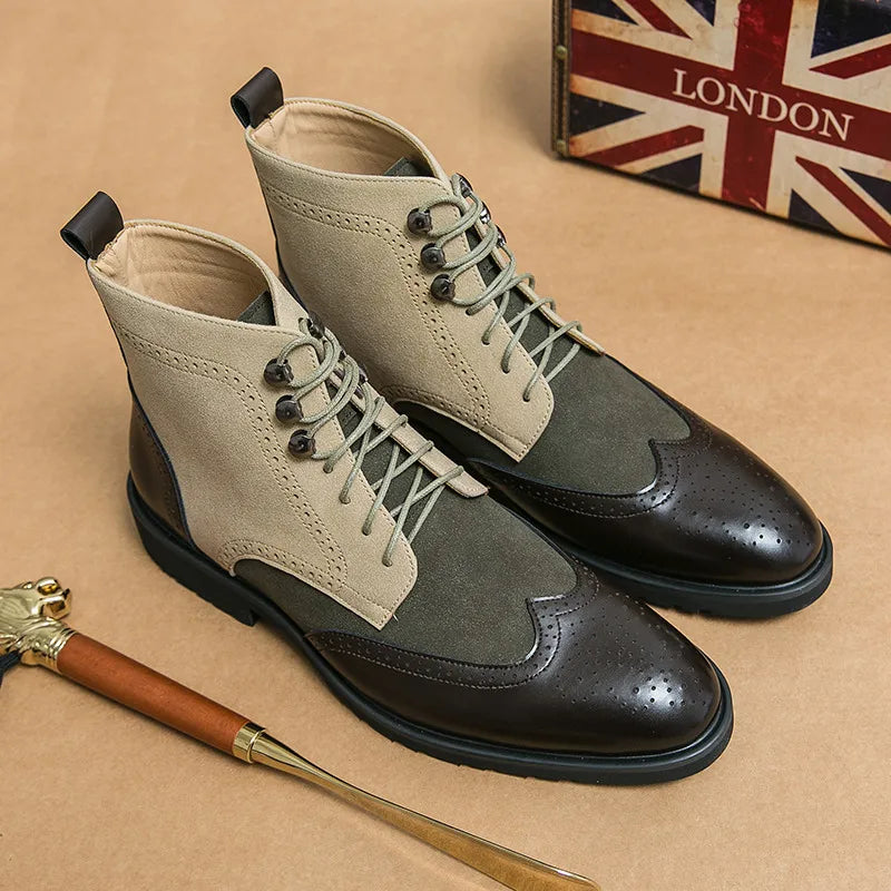 Retro Black Men's Leather Boots
