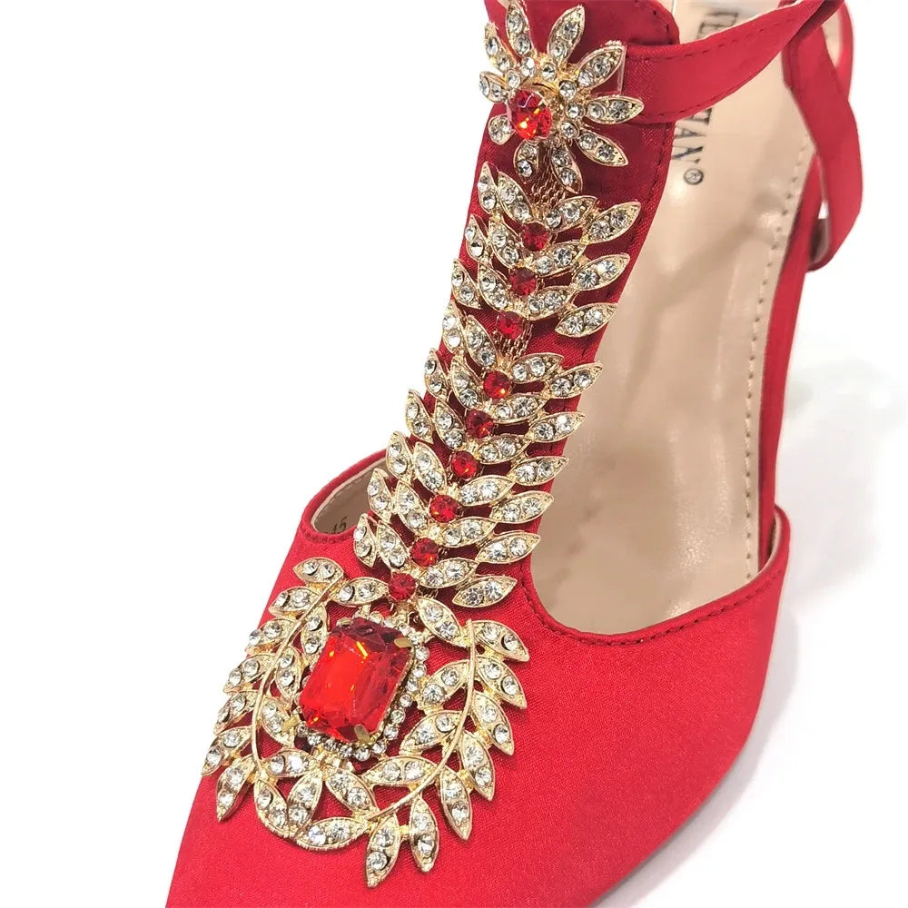 Women Party Shoes Matching Bag Set For Luxury Wedding Party