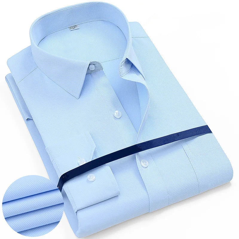 160KG New Men's Long Sleeved Shirt Classic Business Formal Social White- Black- Pink -Blue Super Large 8XL- 9XL 10XL-11XL Dating