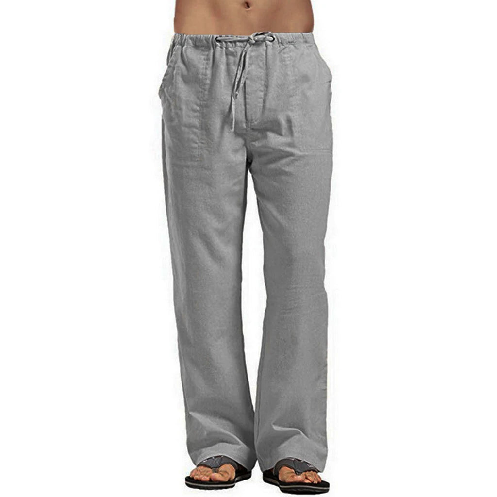 Men's Cotton Linen Pants Loose Cool Casual Long Pants