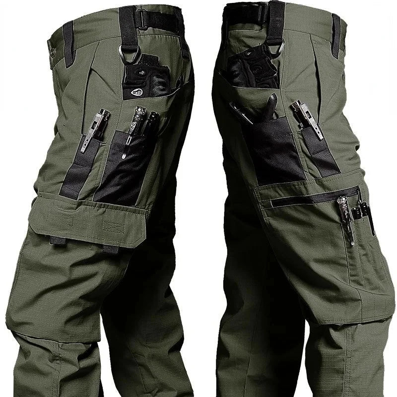 Man Multi-pocket Straight Cargo Trousers