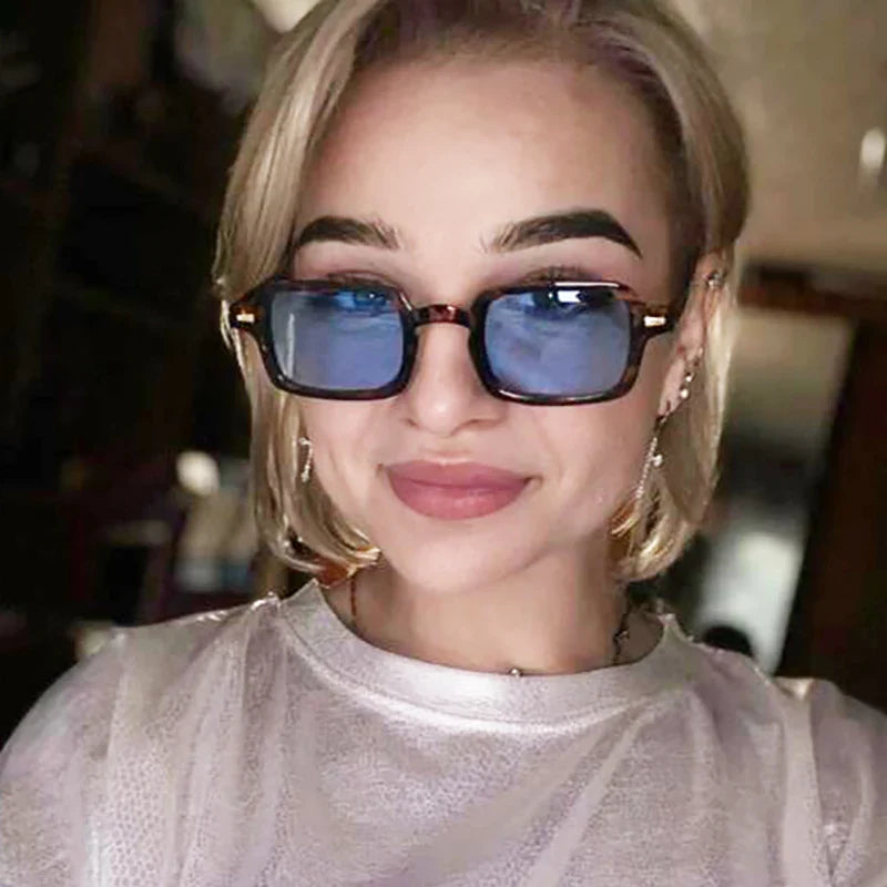 Fashion Luxurious Rectangle Sunglasses Women Oval Vintage Brand Designer Square Sun Glasses Men Shades Female Eyewear Anti-glare