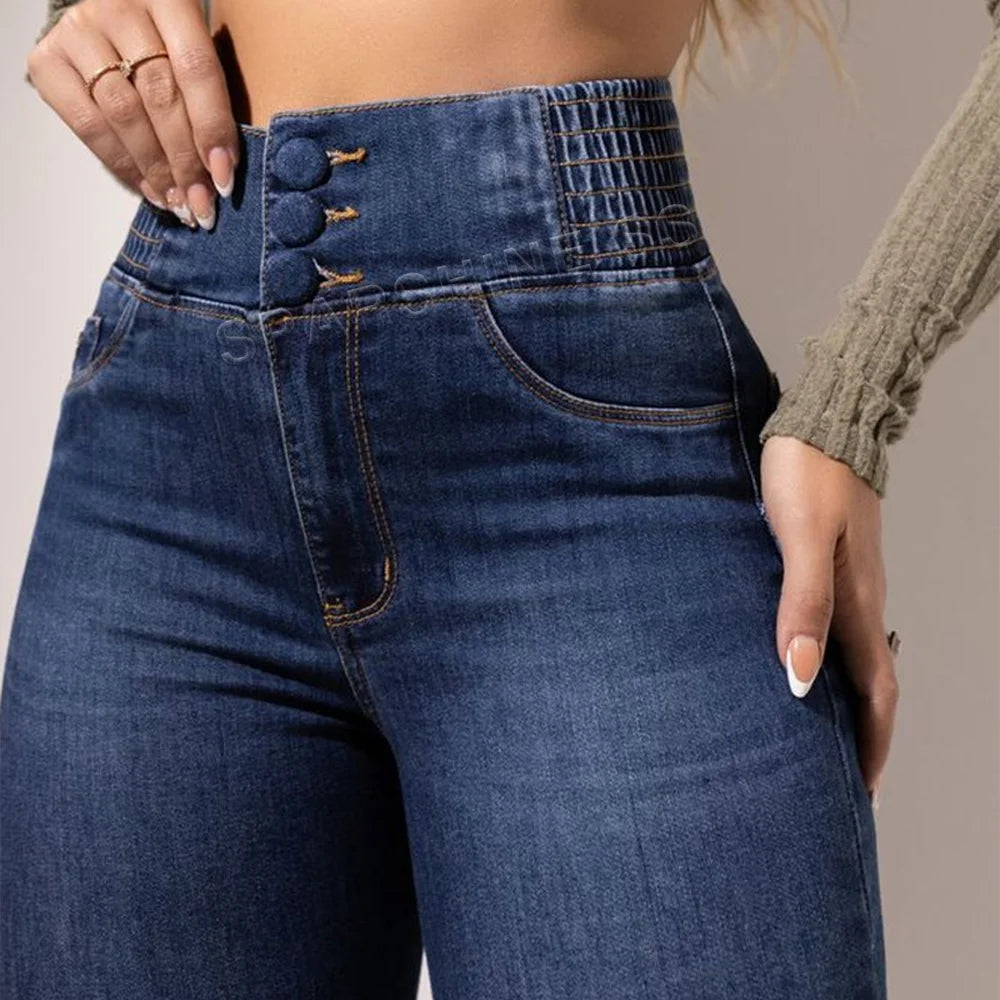 Women Fashion High Waist Long Trousers