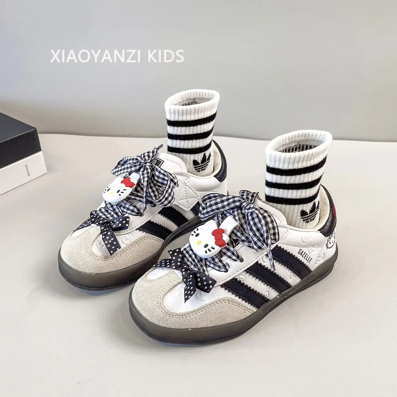 Sanrio Hello Kitty Spring Children's Casual Shoes Girls Sports Shoes Fashion Sports Children's Board Shoes Non-Slip Soft Soled