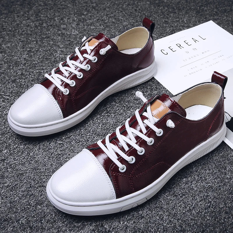 Fashionable Men's Lace-Up Casual Shoe Comfortable Lightweight Breathable Daily Walking Shoe Anti-Slip  Wear-Resistant Flat Shoes