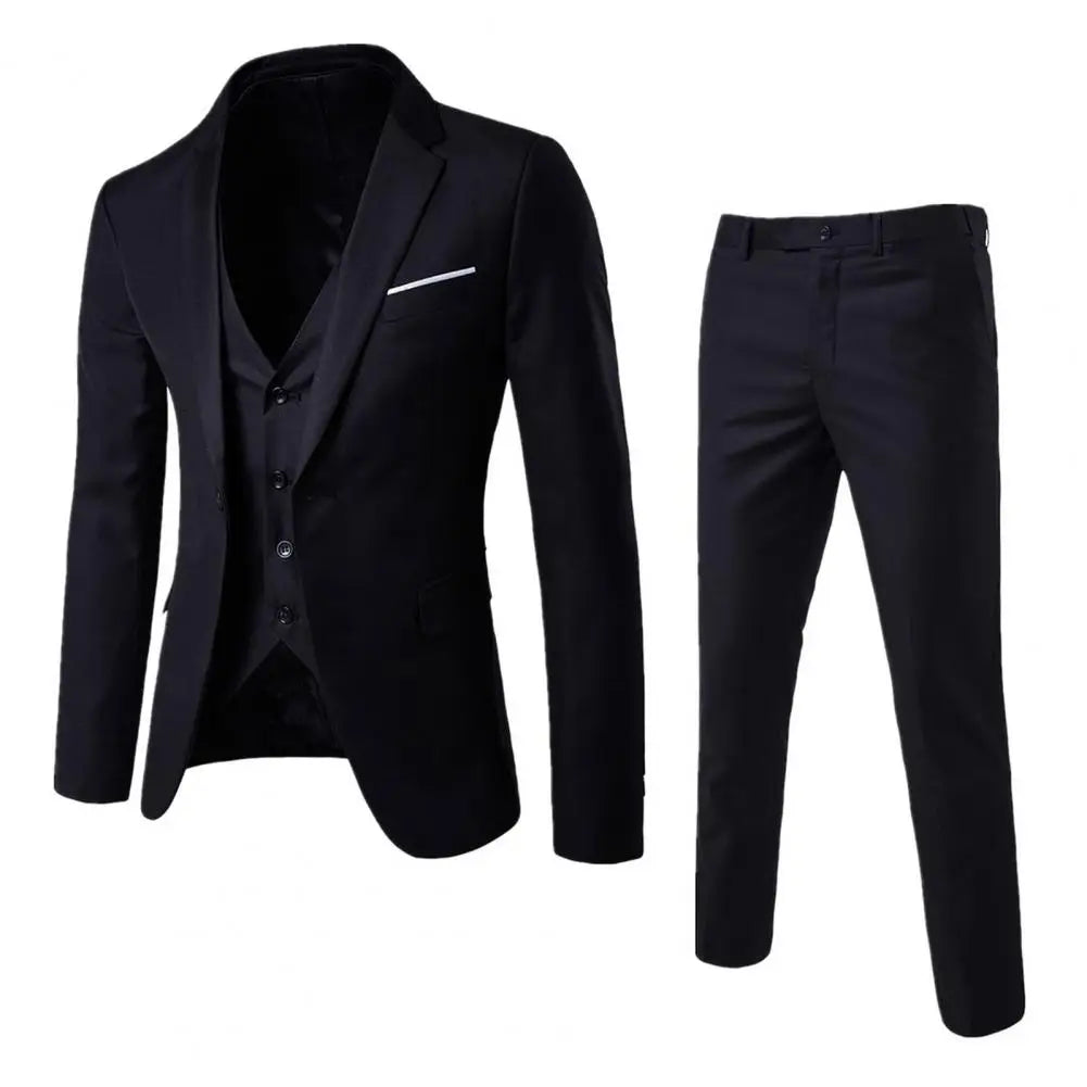 Men Three-piece Suit Elegant Formal Suit