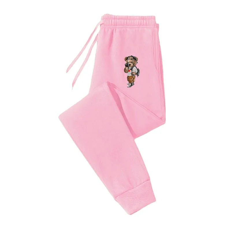 Drawstring Polyester Fiber Embroidery Casual Trousers