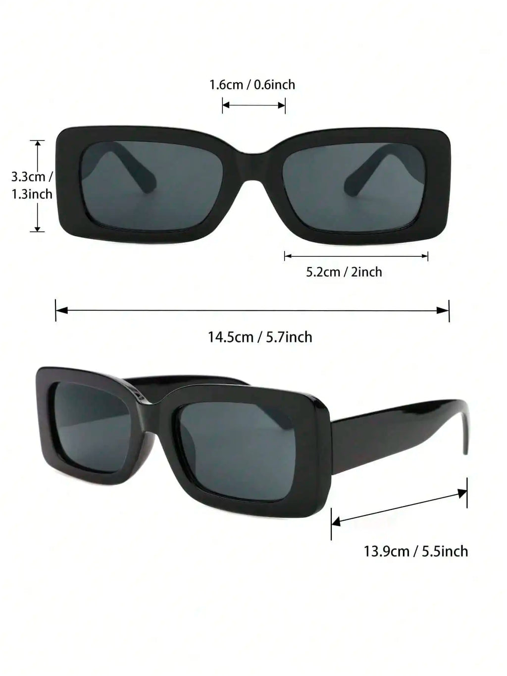 3PCS Unisex Cat Eye&Round&Square Plastic Frame Fashion Sunglasses For Outdoor Travel Hiking