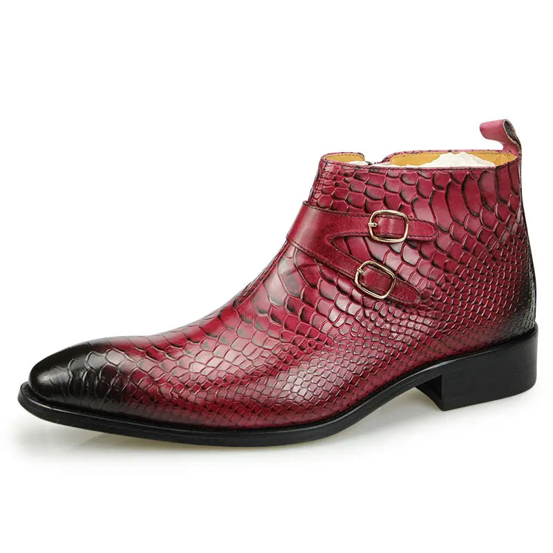 Cow Ankle Zipper Boots