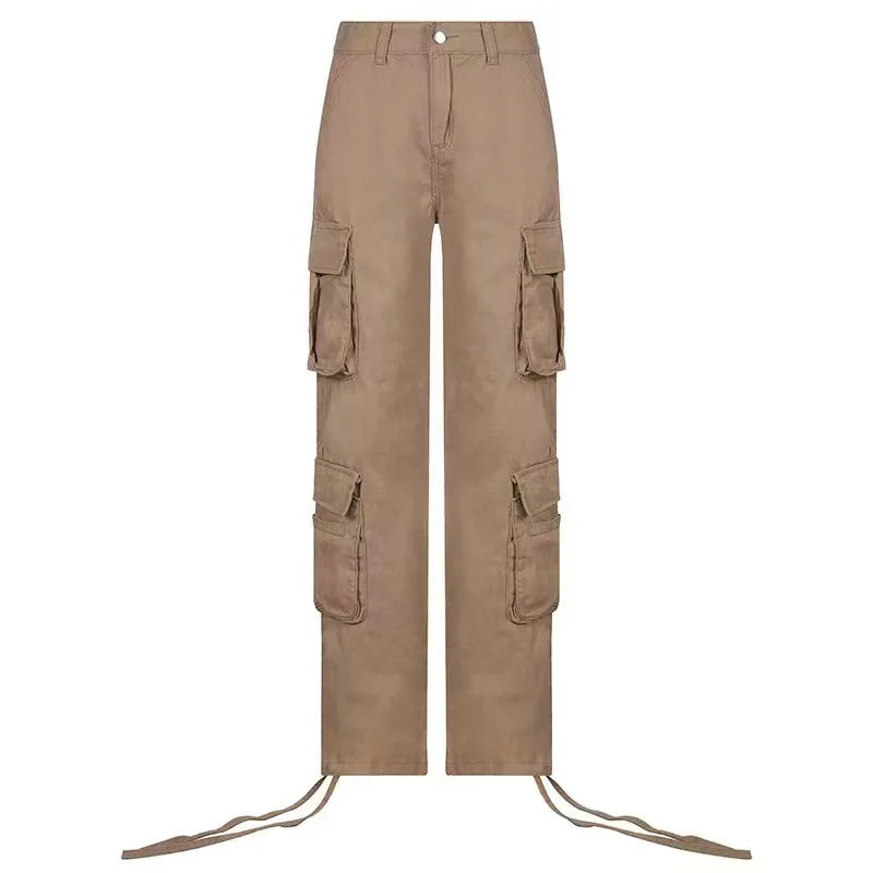 2024 European and American New Women's Street Hip Hop Style Low Waist Fashion Trendy Workwear Denim Casual Pants for Women