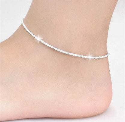 Popular Silver Colour Sparkling Chain Choker Necklace For Women
