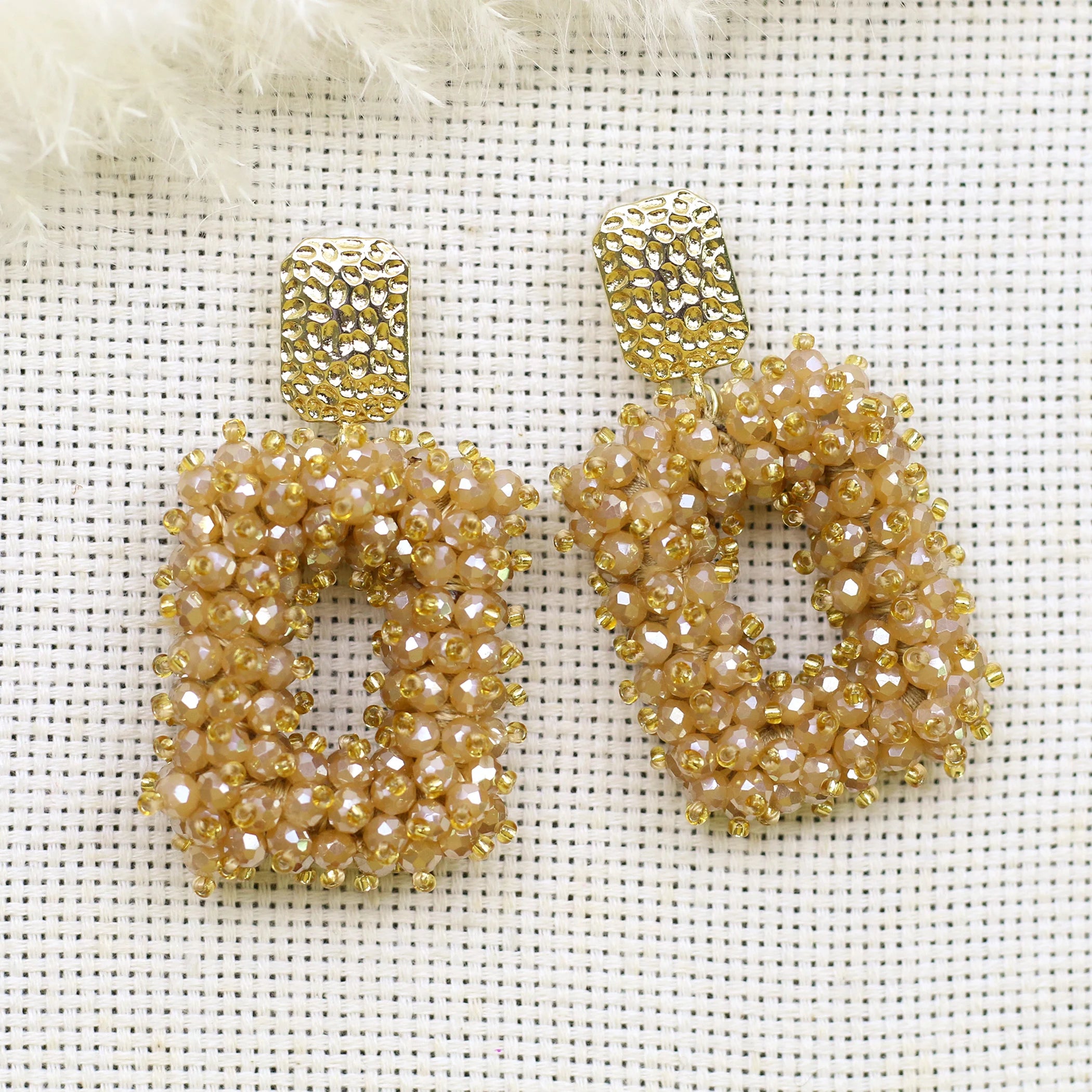 Square Crystal Drop Earrings for Women