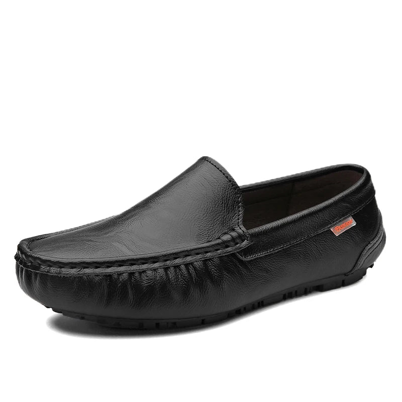 2024 Business Genuine Leather Men Shoes Casual Slip-On Loafers Breathable Leather Shoes Men Flat Hot Selling Moccasin Work Shoes