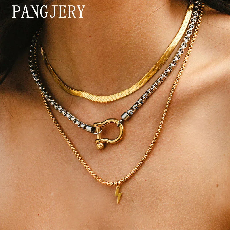 Stainless Steel Carabiner Necklaces For Women