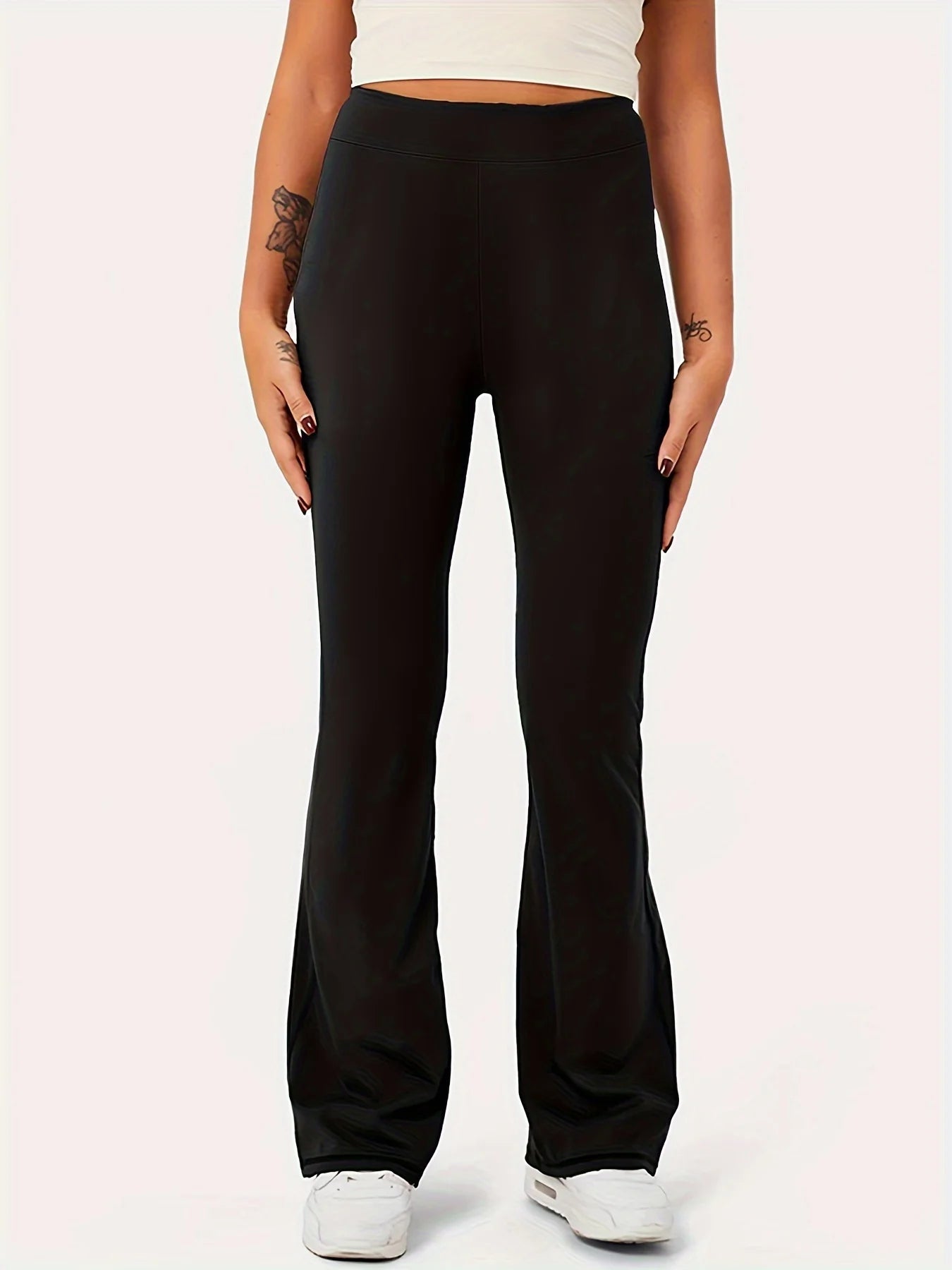 2024 Summer new women's plus size knitted fabric solid color fashion casual style straight pants