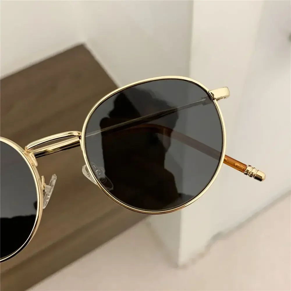 Fashion Glasses Fishing Metal Frame Shades Round Sun Glasses Women's Eyewear Women Men Sunglasses