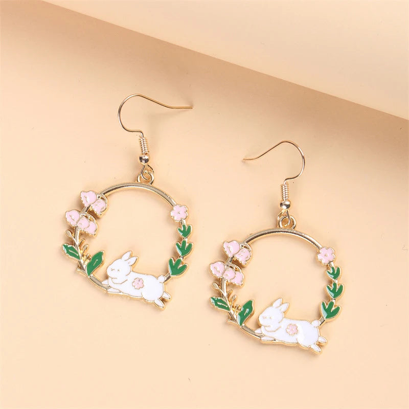 Fashion Cute Enameled Animal Dangle Drop Earrings