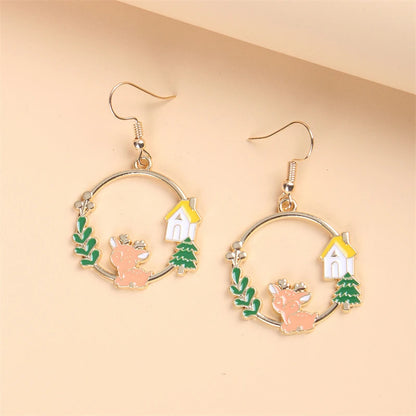 Fashion Cute Enameled Animal Dangle Drop Earrings