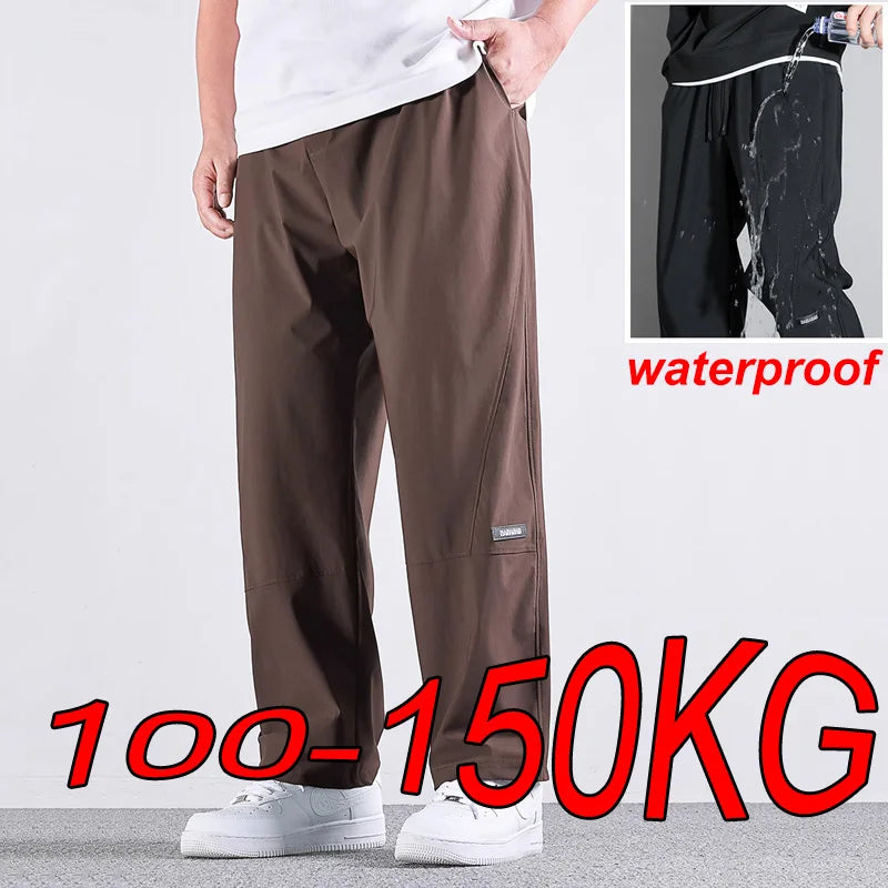 Men High Elastic Sweatpants Gym Joggers Large Size Trousers Pants