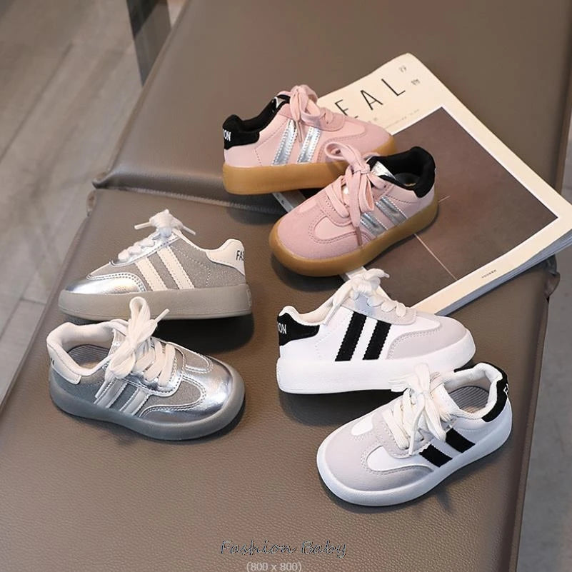 Children's Sneakers Kids Fashion Design White Non-slip Casual Shoes Boys Girls Hook Breathable Sneakers Toddler Outdoor Shoes