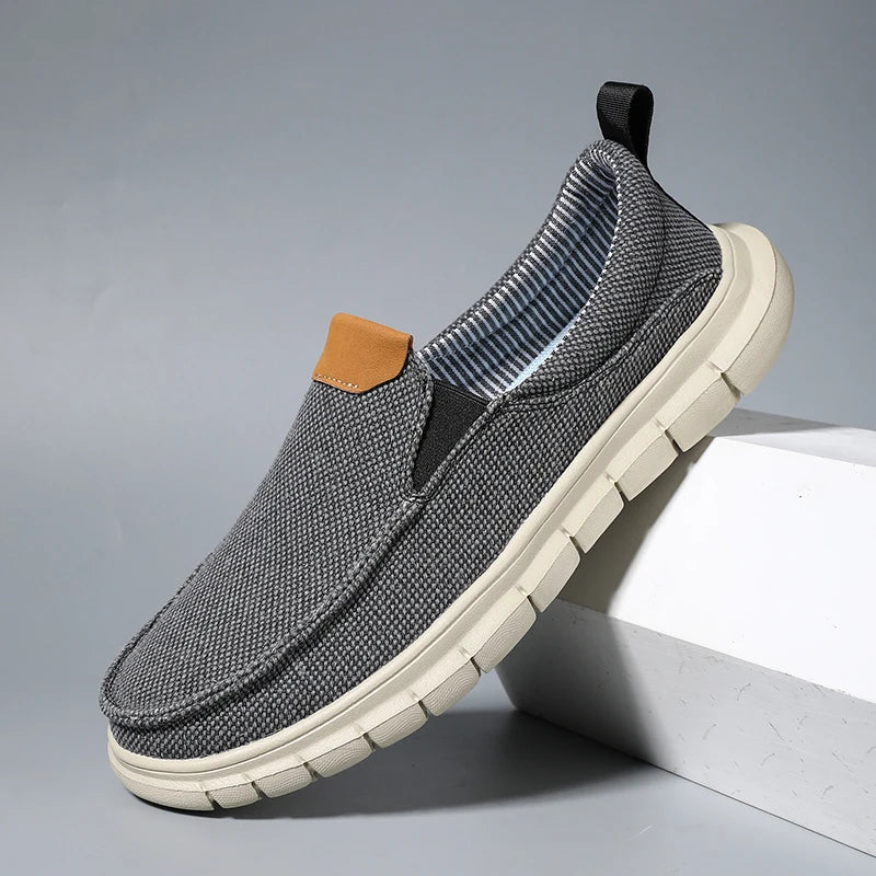 British Style Men Canvas Outdoor Casual Loafers Fashion Slip on Soft Flats Simple Comfy Handmade Driving Boat Shoe Designer Shoe