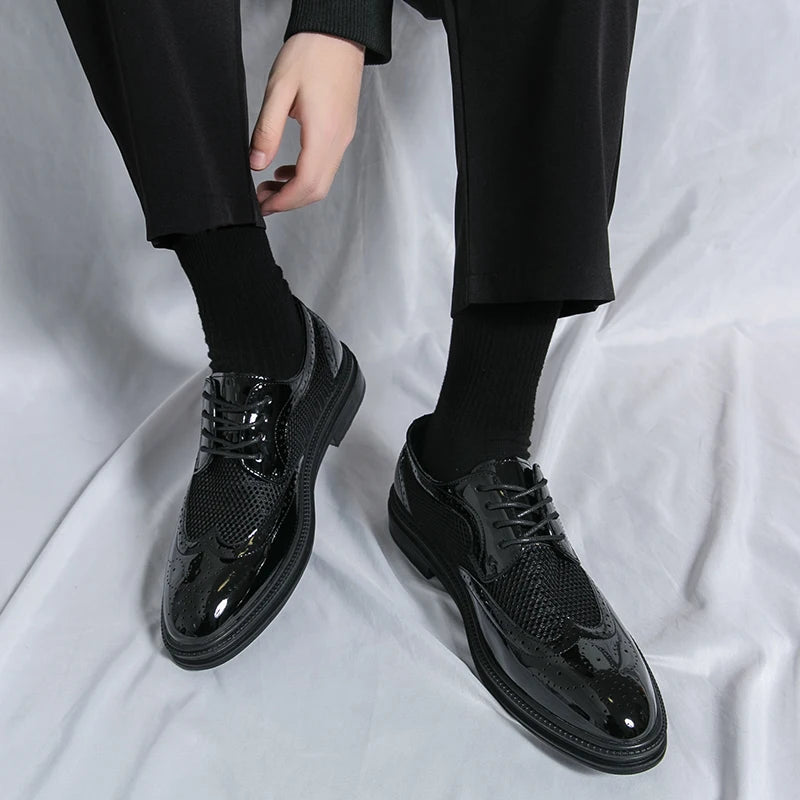 Men’s Premium Leather Wedding Dress Shoes – Formal Slip-On Shoes