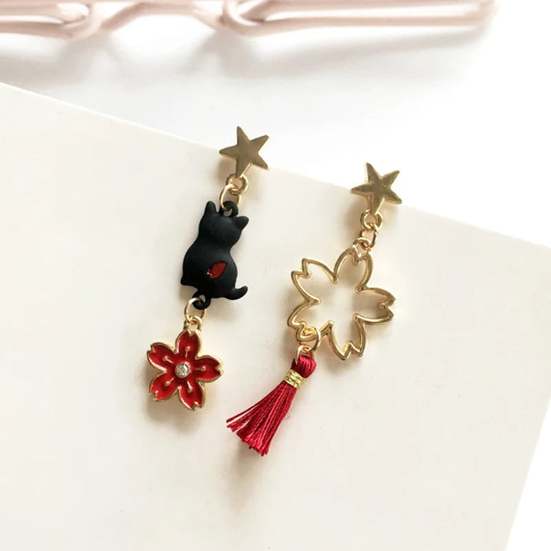 Flower Cute Animal Dangle Earrings For Women