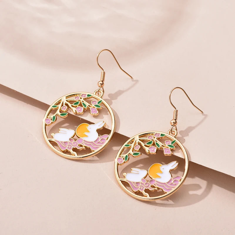 Fashion Cute Enameled Animal Dangle Drop Earrings
