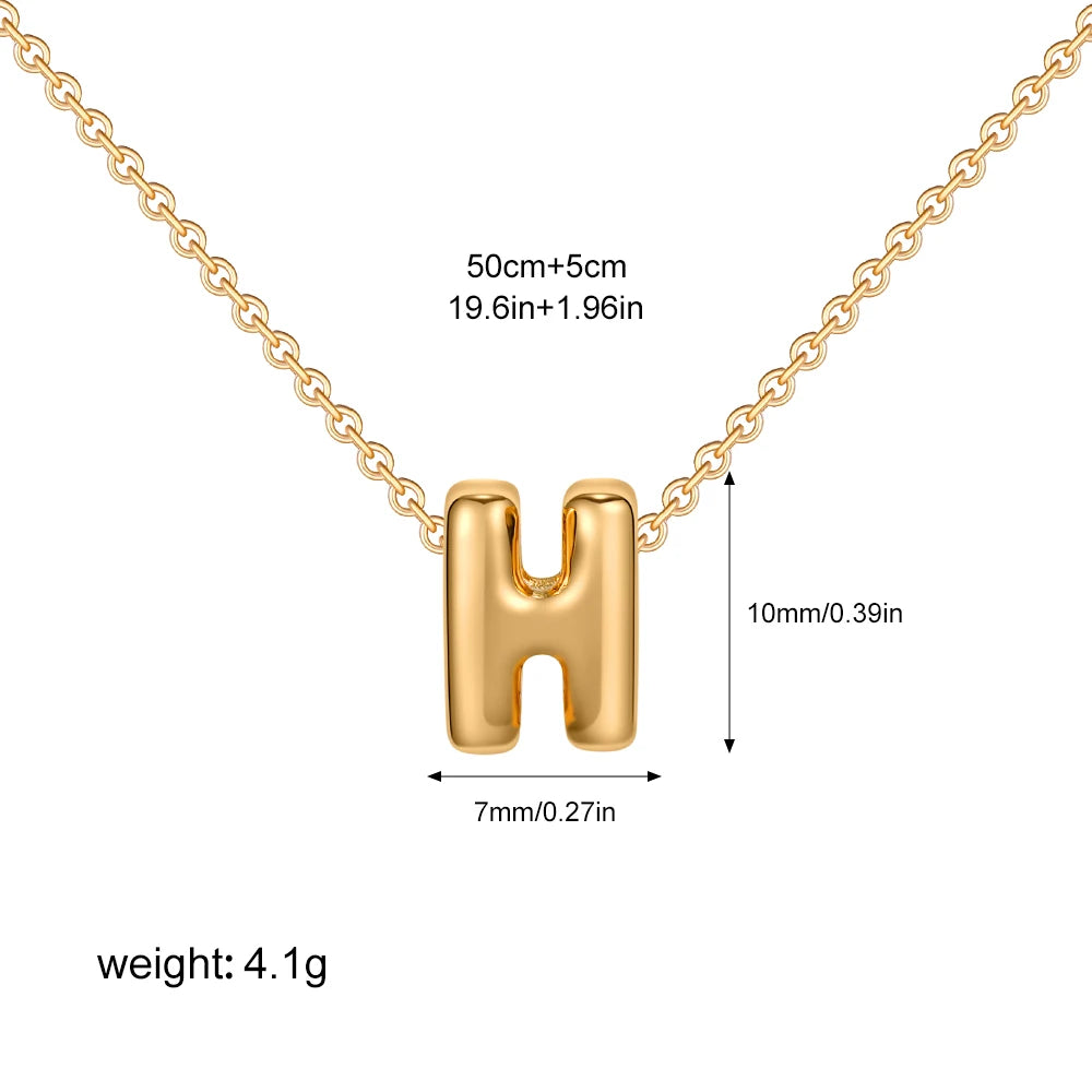 Bubble Initial A-Z Alphabet Mini Necklace for Women