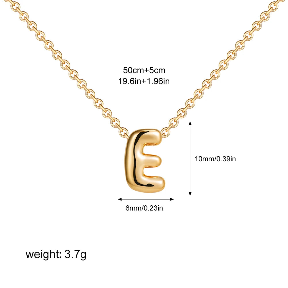 Bubble Initial A-Z Alphabet Mini Necklace for Women