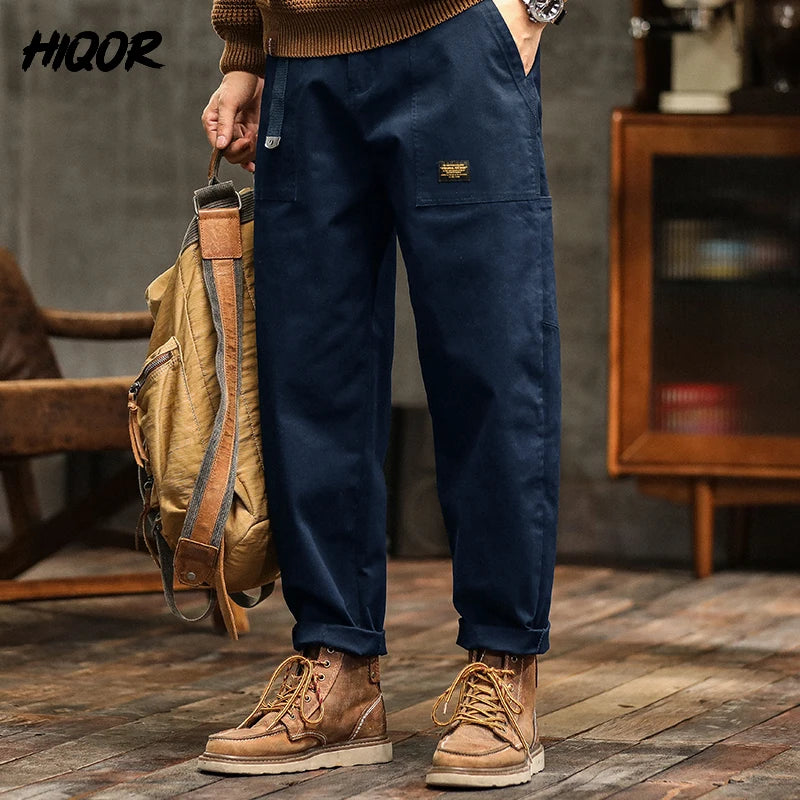 Cargo Pants Man Cotton Casual Loose Trouser