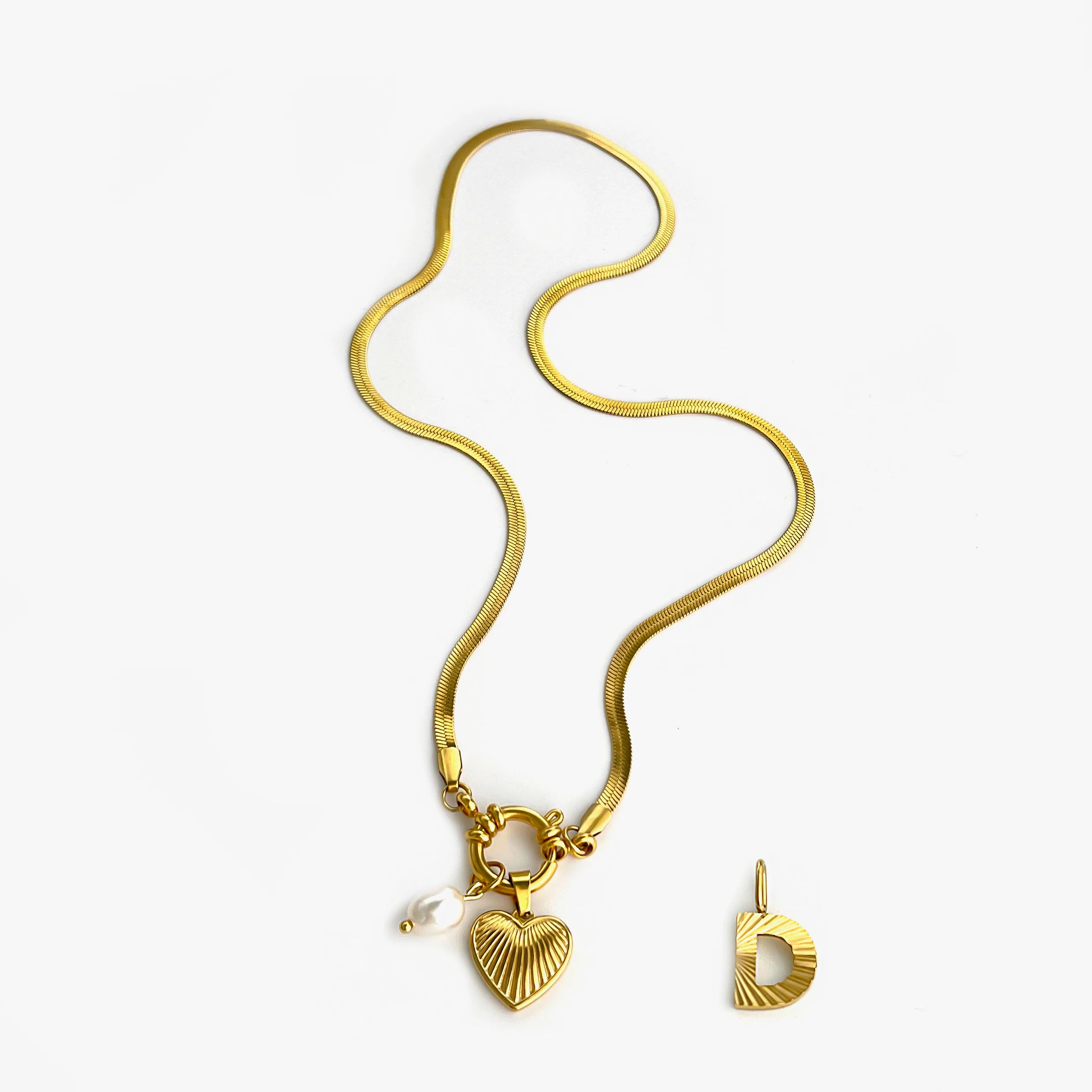 Tarnish Fashion Unusual Jewelry Freshwater Pearl Heart Pendant Necklace