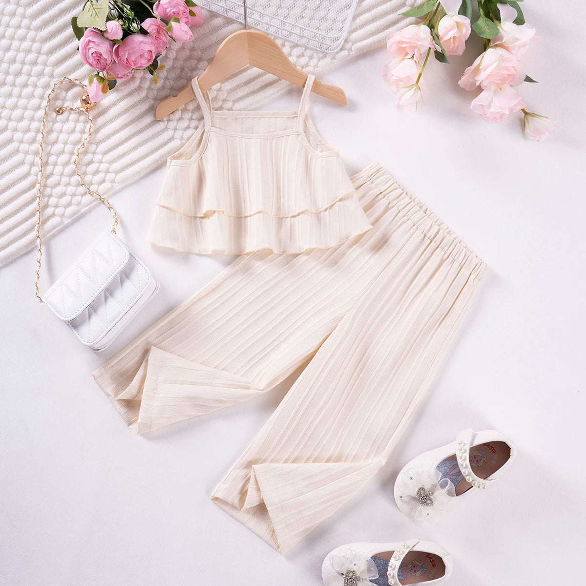 Girls Solid Color Suspenders