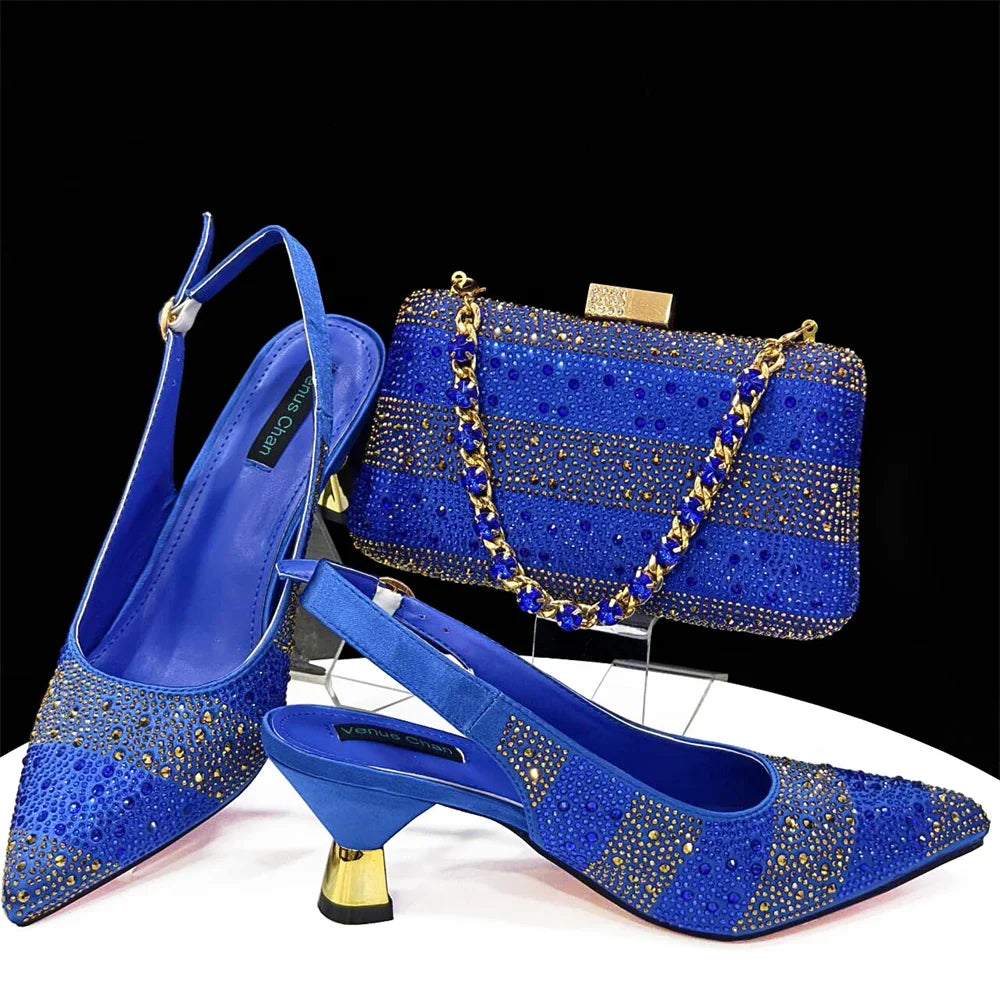 Evening Party Shoes And Bag Set Hollow Design Bag With Shoes