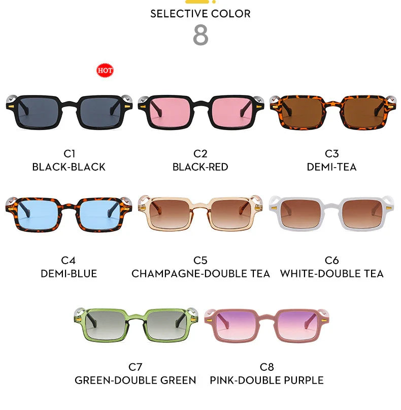 Fashion Luxurious Rectangle Sunglasses Women Oval Vintage Brand Designer Square Sun Glasses Men Shades Female Eyewear Anti-glare