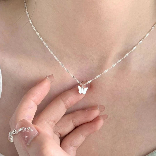 Sterling Silver Butterfly Necklace For Women