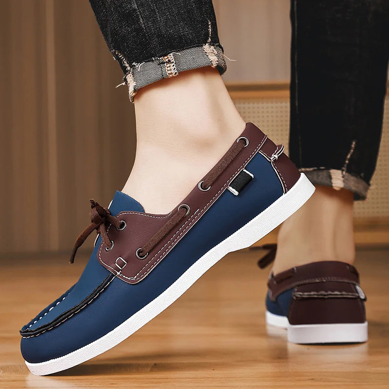 New Brand Casual Shoes for Men Comfy Leather Loafers Man Business Shoes Light Flat Social Shoe Male Driving Shoes Big Size 40-48