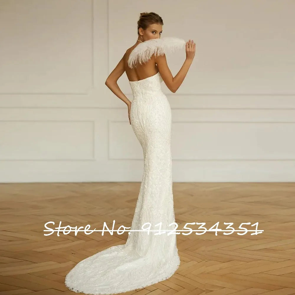 Gelinlik Boat Neck Mermaid Wedding Dresses