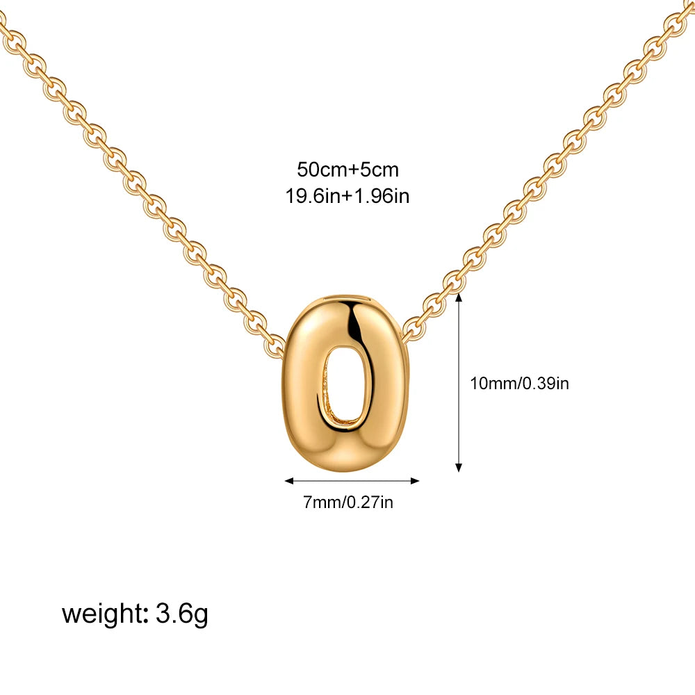 Bubble Initial A-Z Alphabet Mini Necklace for Women