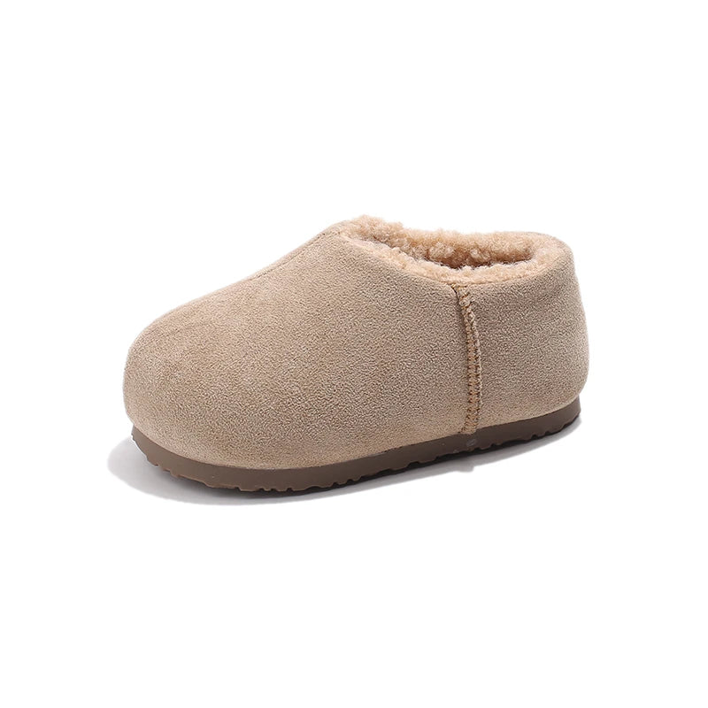 Trend Simple Winter Children's Shoes Fashion Versatile Girls Kids Casual Shoes Solid Color Boys Slip-on Cotton Shoes Side Zipper