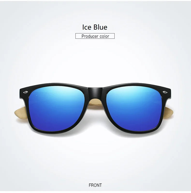 Fashion Bamboo Wood Vintage Square Sunglasses Men Women Luxury Brand Designer Sun Glasses Wooden Driving Fishing Eyewear