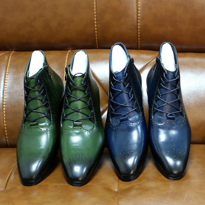 Genuine Leather Mens Ankle Boots