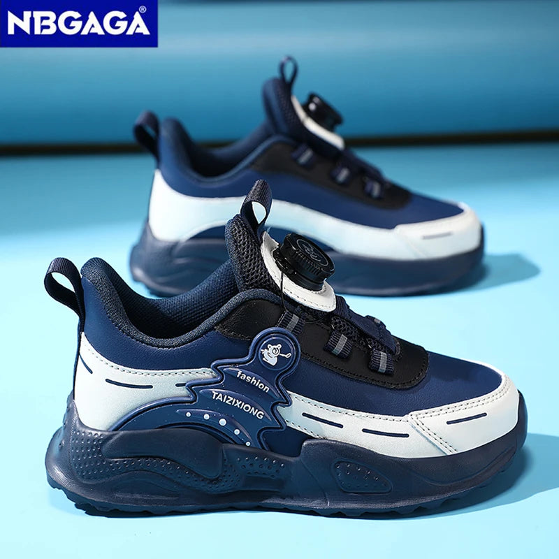 Boys Anti-Slip Waterproof Leather Running Shoes Outdoor Sports Walking Shoes Comfort Kids Sneakers For Autumn Winter 5-16 Years