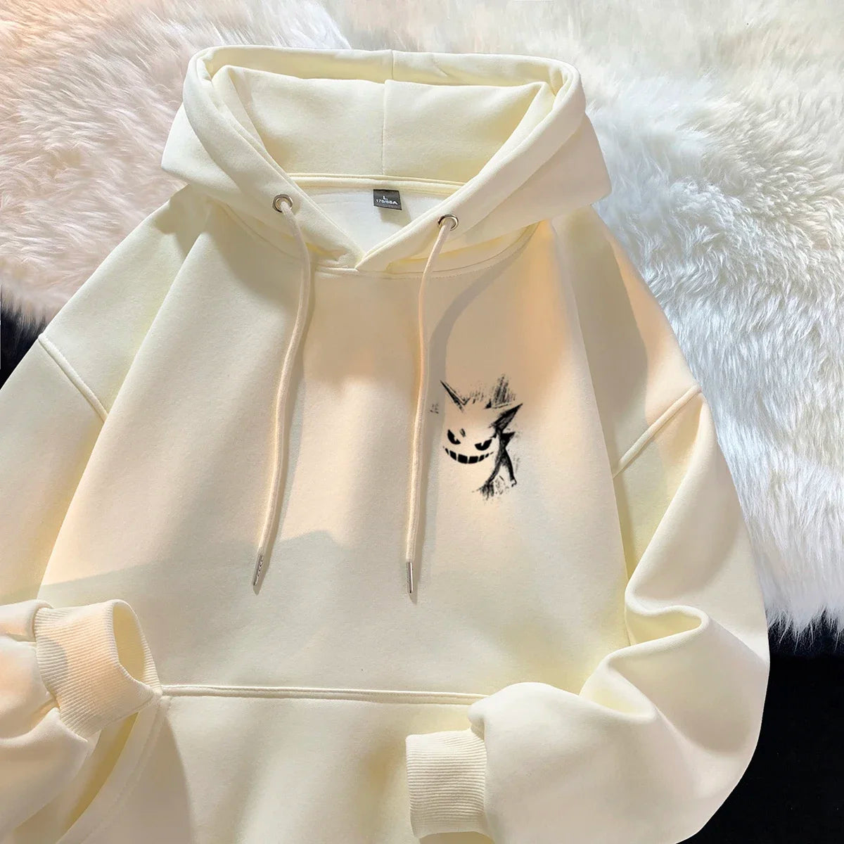 New men's fashionable casual hoodie with American street devil print hoodie for spring and autumn wear trendy and comfortable