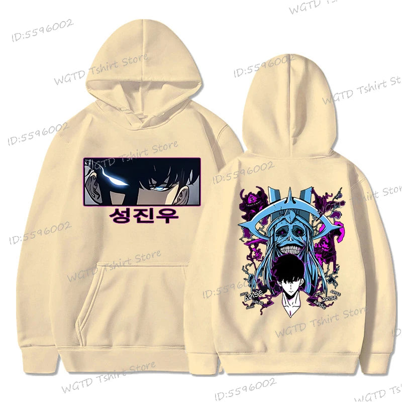 Anime Solo Leveling Sung Jinwoo Men's Hoodies Clothing Unisex Harajuku Streetwear High Quality Anime Solo Leveling Sweatshirts