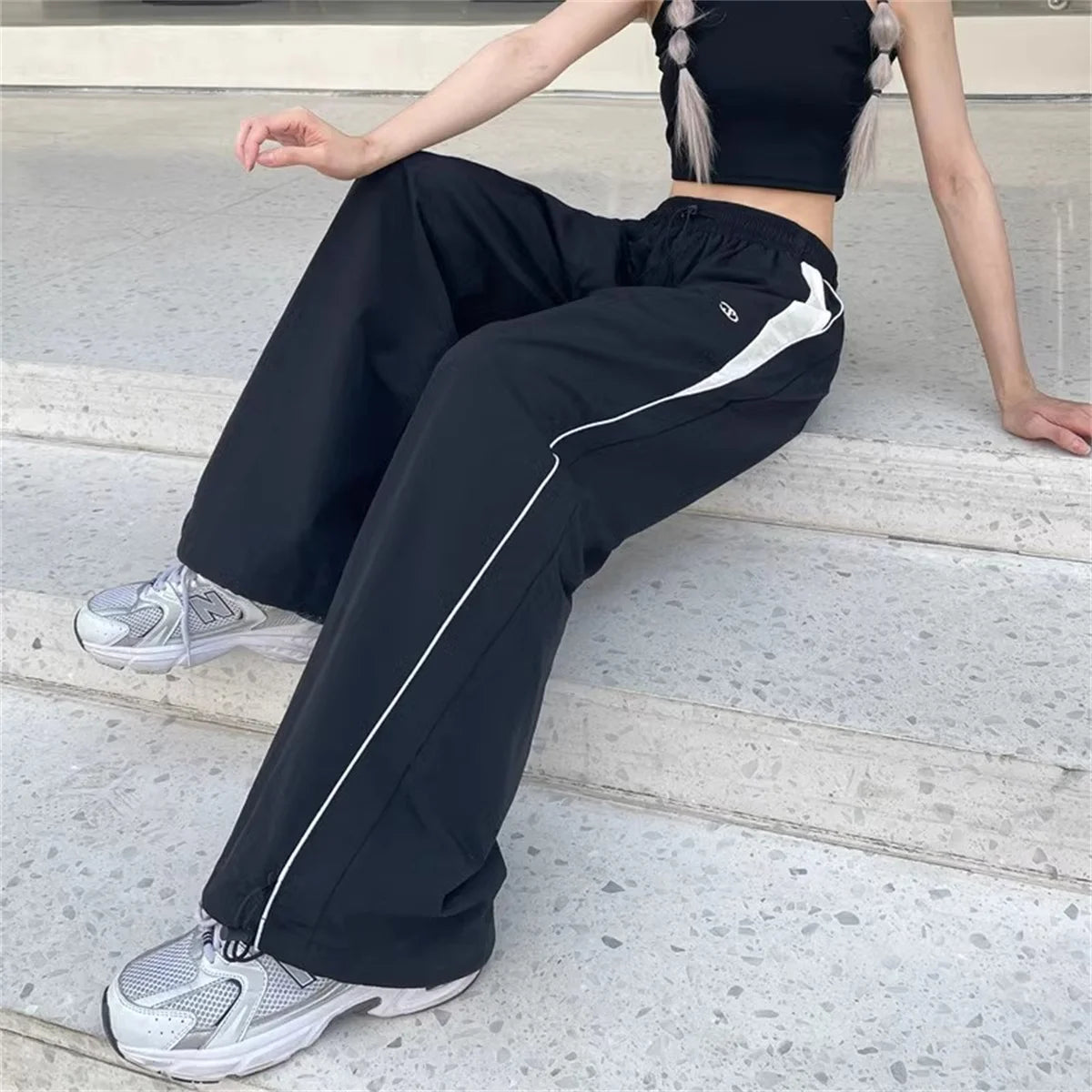 Women Casual Wide Leg Cargo Pants