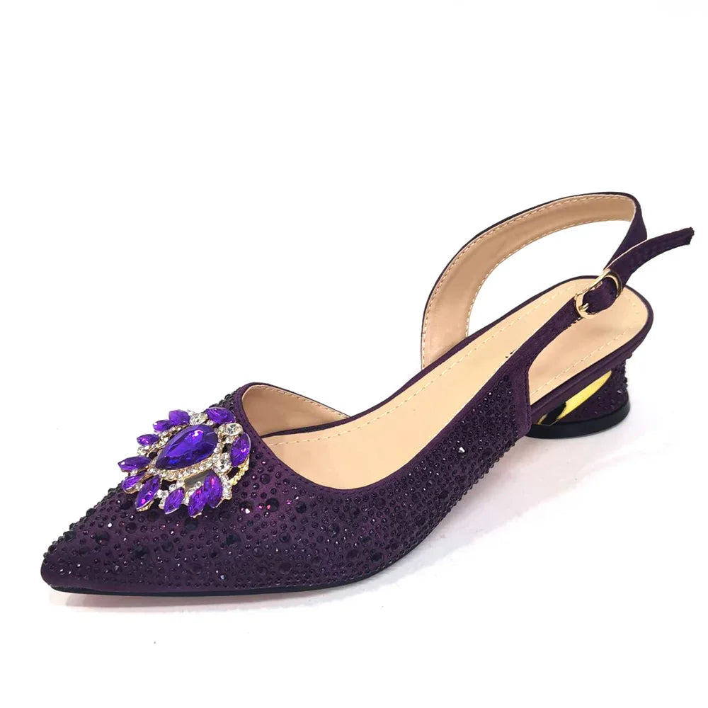 Royal Blue Sandals for Women Luxury Wedding Pumps Med Heels