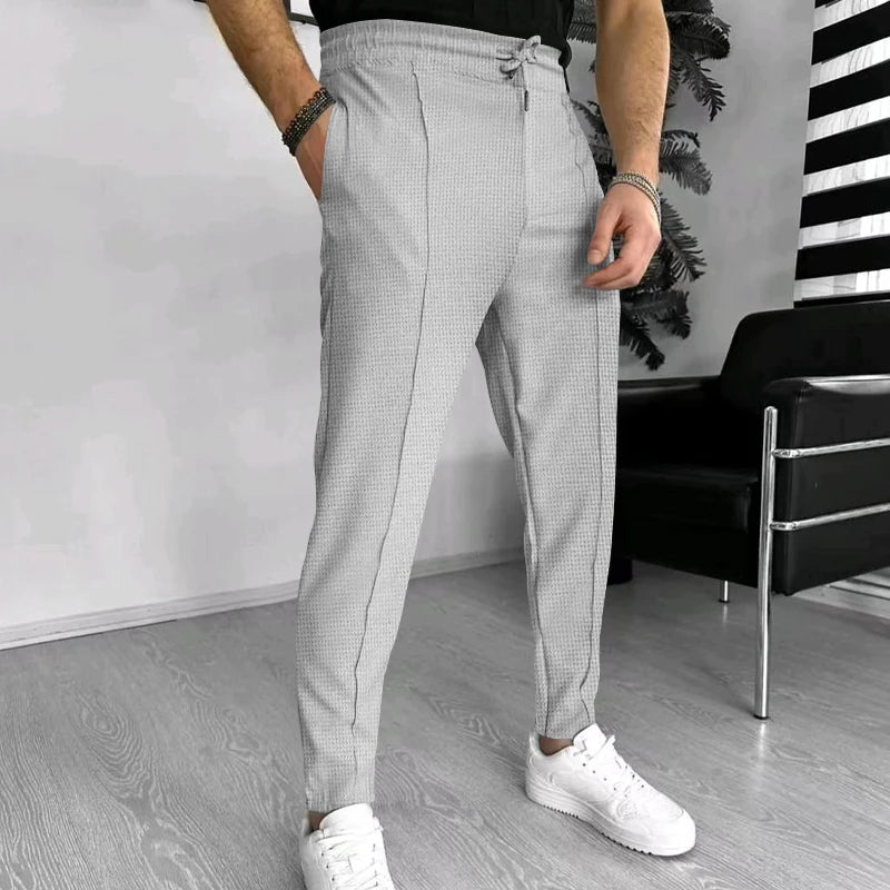 Summer Commuting Versatility, Antiwrinkle, Easy To Manage, Moisturewicking,Men's Stretch Slim Pants, CasualPants
