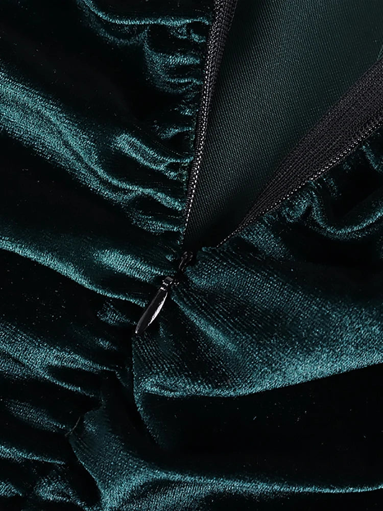 Velvet Corset Dress Boning Ruched 2 Layer Stretch  Sweetheart